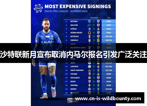 沙特联新月宣布取消内马尔报名引发广泛关注 沙特联新月宣布取消内马尔报名引发广泛关注
